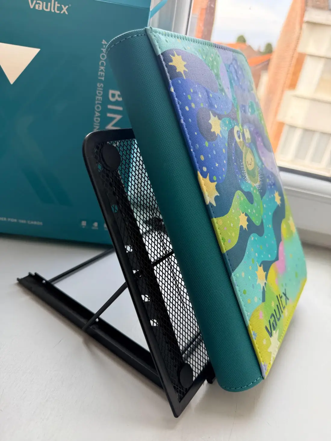 Custom handpainted glow in the dark Budew Pokémon VaultX binder