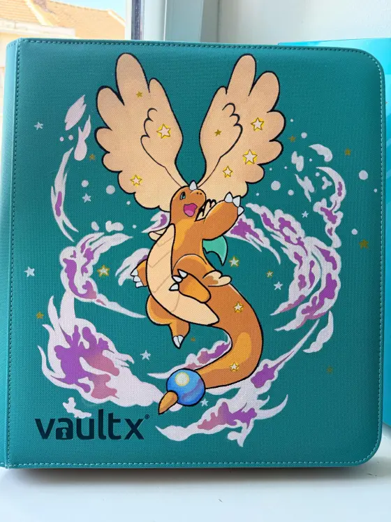 Custom handpainted Dragonite Pokémon VaultX binder