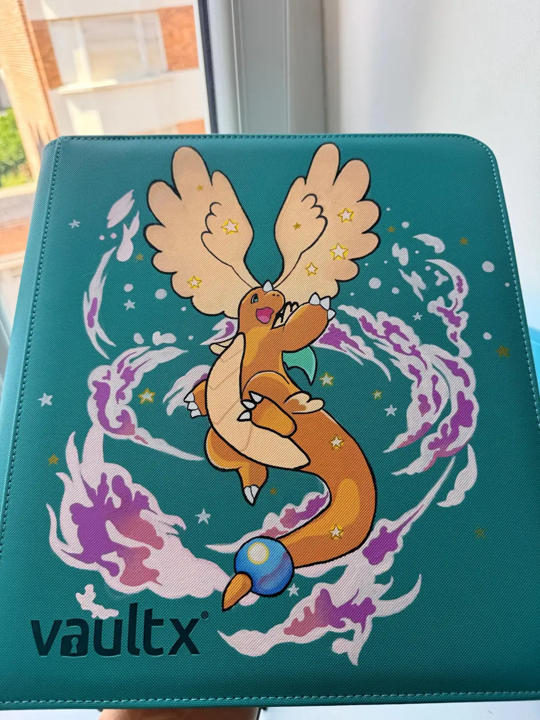 Custom handpainted Dragonite Pokémon VaultX binder