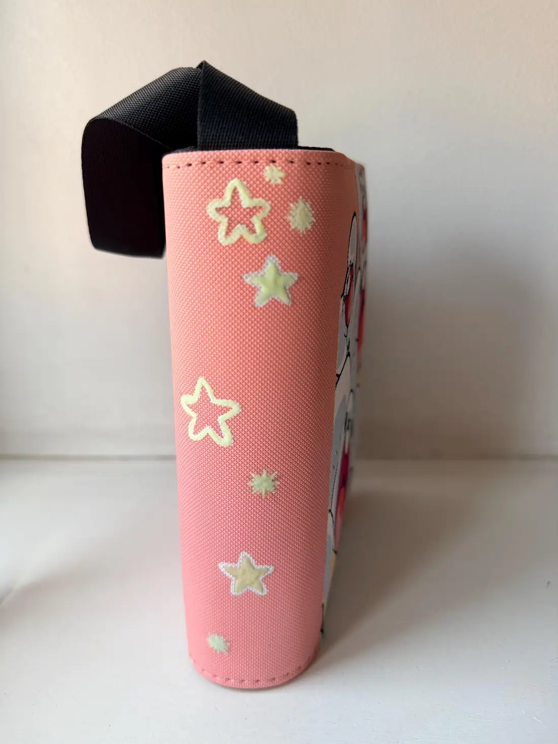 Custom handpainted glow-in-the-dark Shiny Maushold toploader binder
