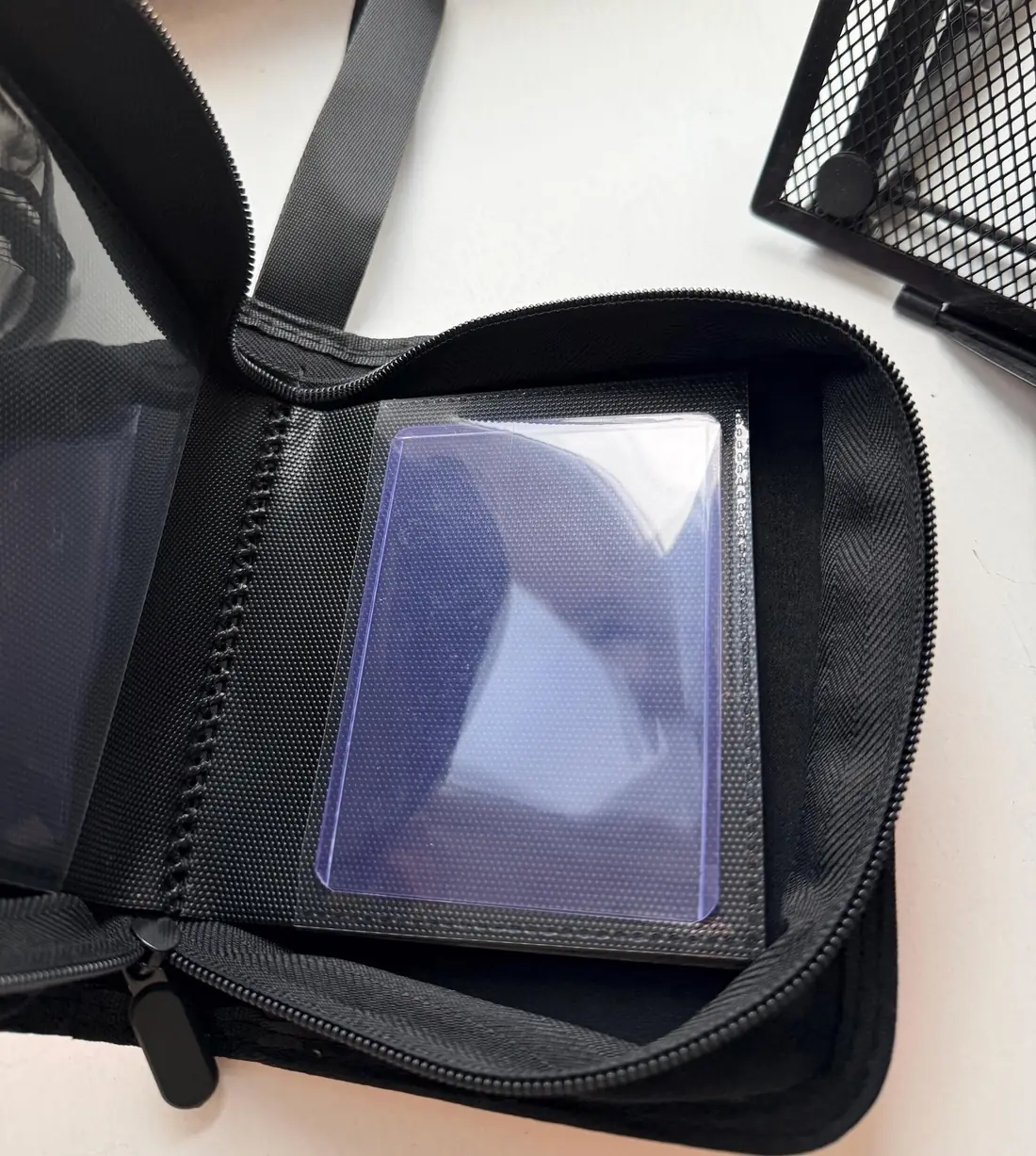 Custom handpainted glow-in-the-dark Shiny Maushold toploader binder